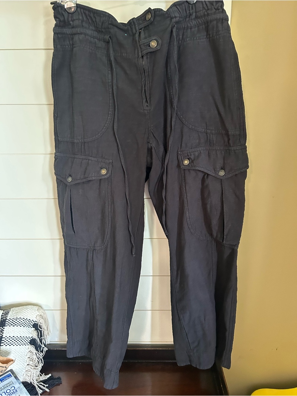 Free People Park Ave Black Cargo Pants - Picture 2 of 7